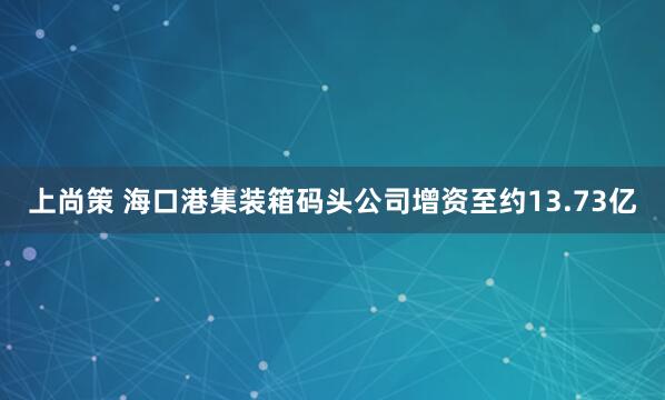 上尚策 海口港集装箱码头公司增资至约13.73亿